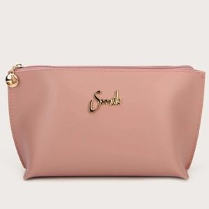 Shein Waterproof Decor Makeup Bag- Pink